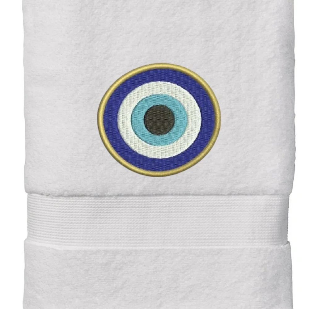Hand Evil Eye Embroidered Hand towel Pick one New Made to order Black